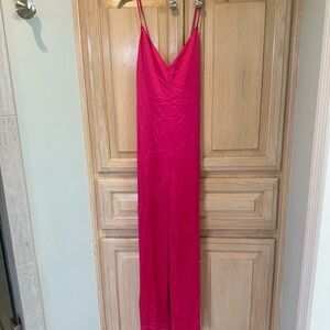 Victoria's Secret Fuchsia Satin Jumpsuit